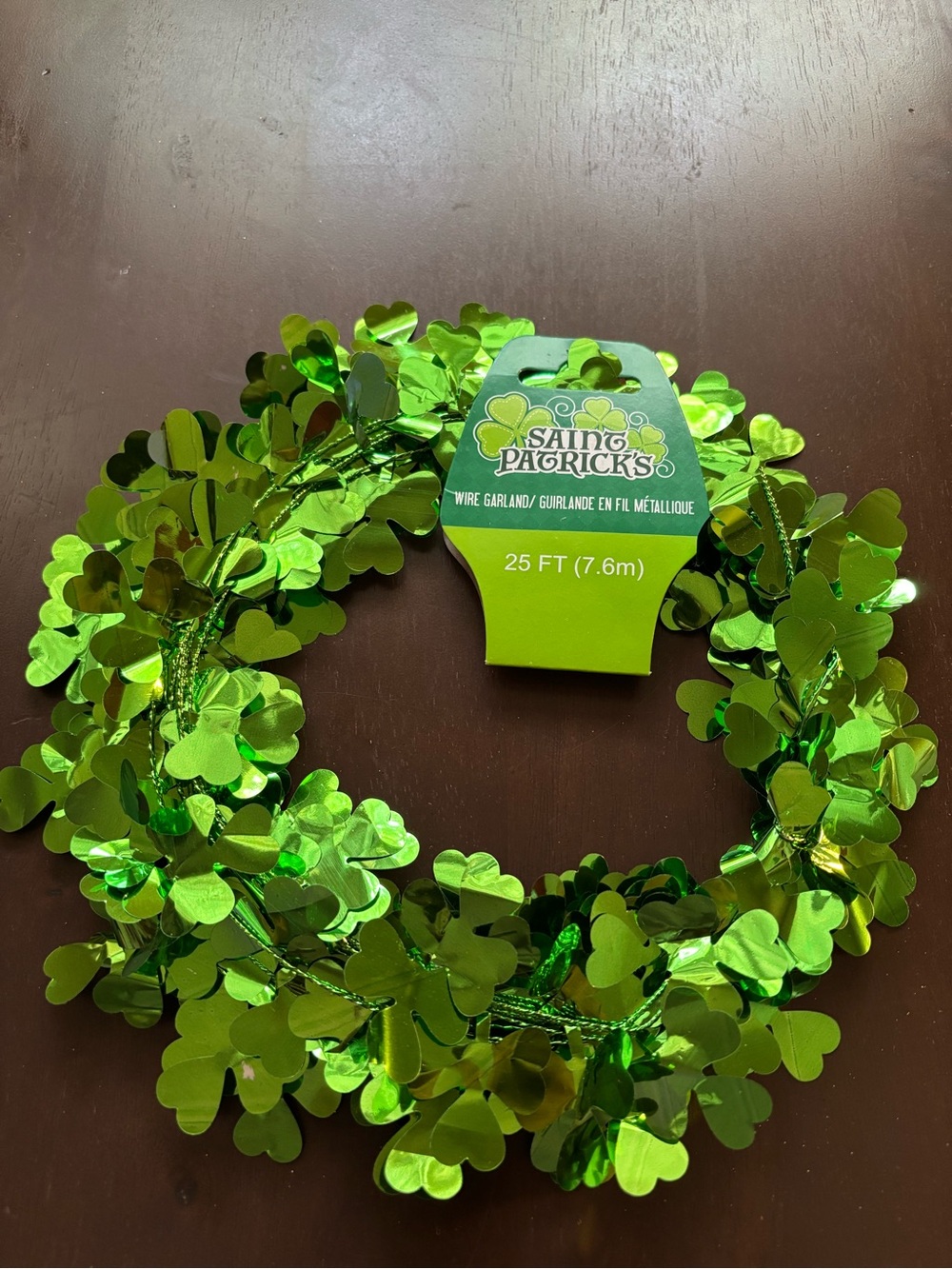 St. Patrick’s Day Shamrock Garland 25 FT 
Green clover wire garland part decor
